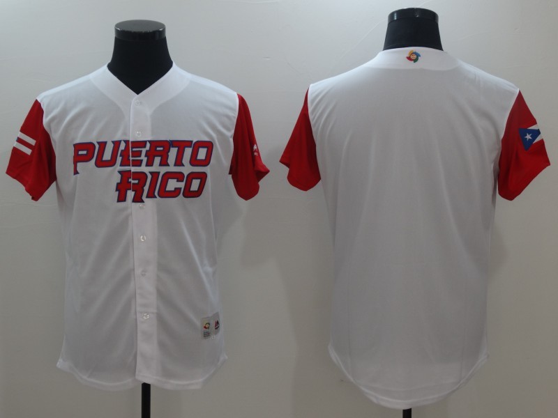 Men Puerto Rico Baseball Majestic White 2017 World Baseball Classic Replica Team Jersey